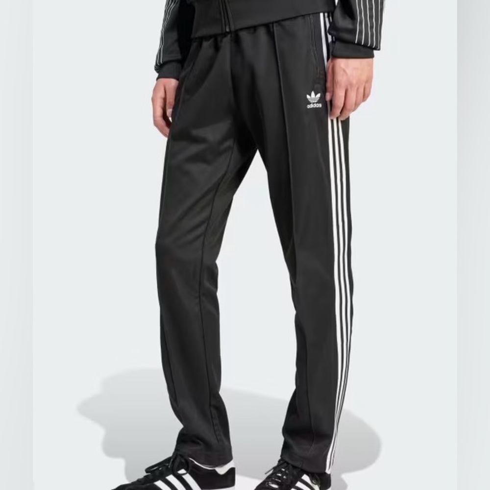 Adidas Legacy black track pant with white stripes - men’s size small NWT